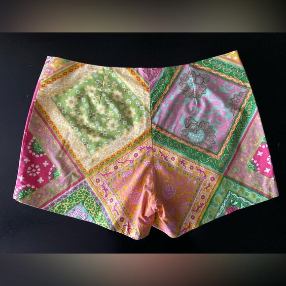 LIDI Colorful Spring Floral Patchwork Shorts sz 10 - Picture 8 of 11